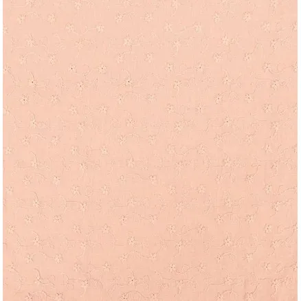 Bomullsstoff med broderi 135cm 1613 Laks - 50cm