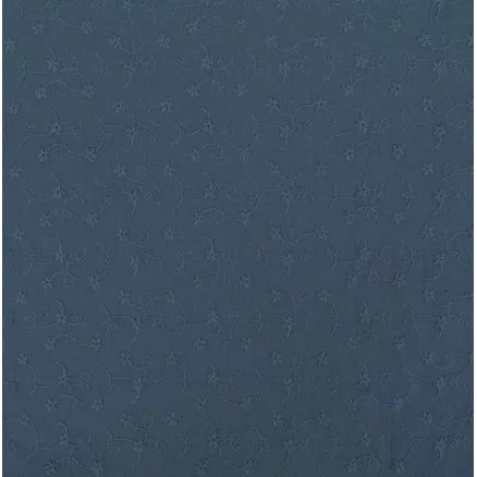 Bomullsstoff med broderi 135cm 1107 Mørkeblå - 50cm