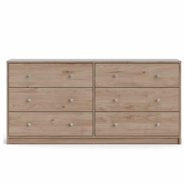 TVILUM May dobbel kommode, m. 6 skuffer - natur folie og plast